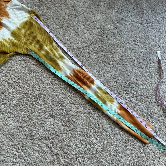 BDG Urban Outfitters Rhiannon Orange Yellow Tie-Dye Long-Sleeve Tee Size Small - Picture 10 of 11